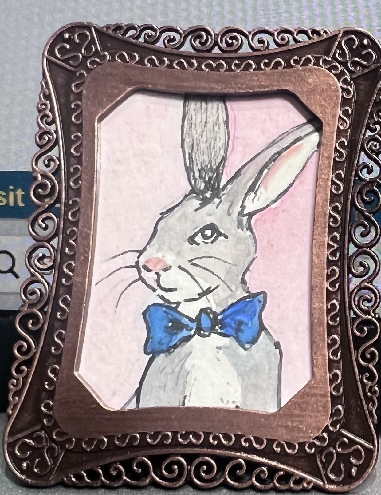 Rabbit with Blue Bow Tie